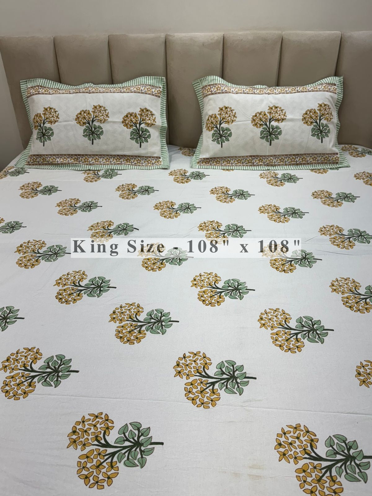 Yellow Hues King Bedsheet with Pillow Covers
