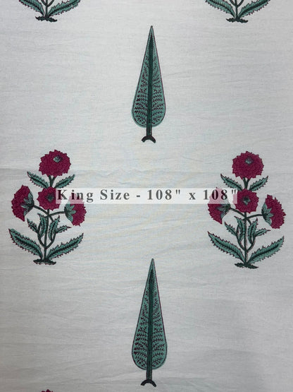 Shahi Boota King Bedsheet with Pillow Covers