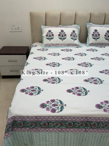 Purple Affair King Bedsheet with Pillow Covers