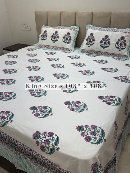 Purple Affair King Bedsheet with Pillow Covers