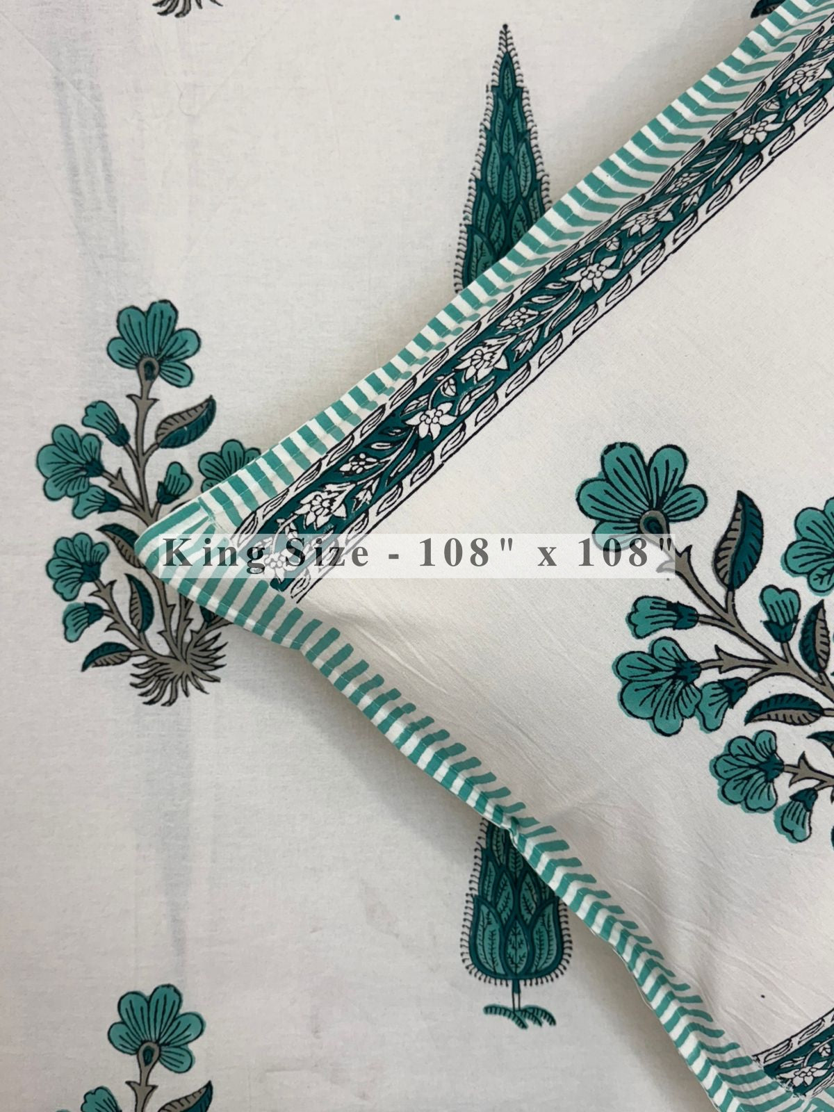 Sea Green Royale King Bedsheet with Pillow Covers