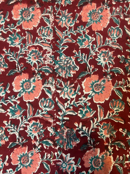 Maroon Peach Single Bedsheet with Pillow Cover