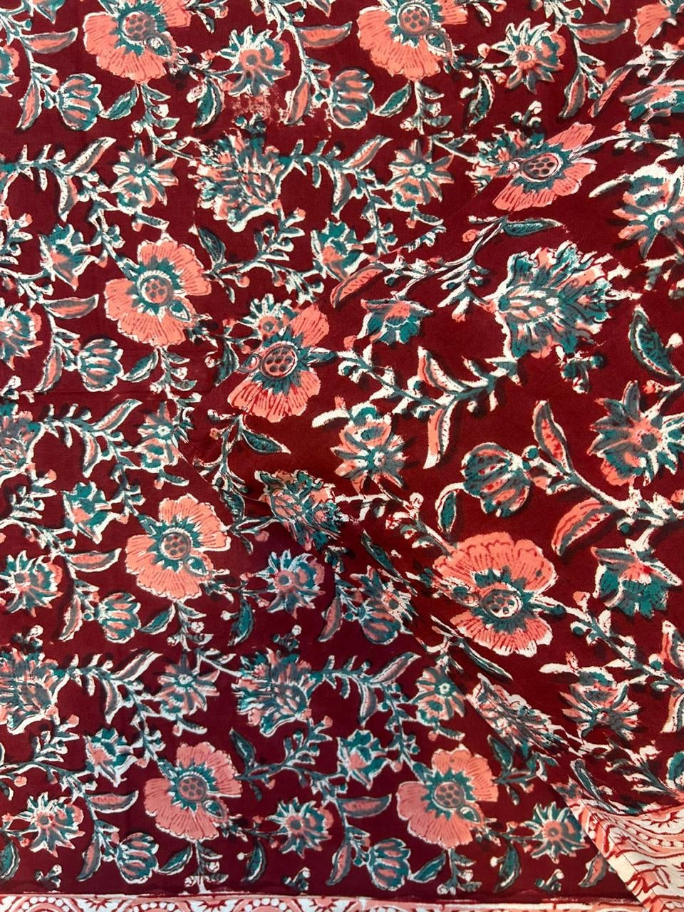 Maroon Peach Single Bedsheet with Pillow Cover