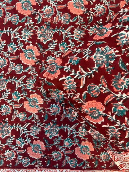 Maroon Peach Single Bedsheet with Pillow Cover