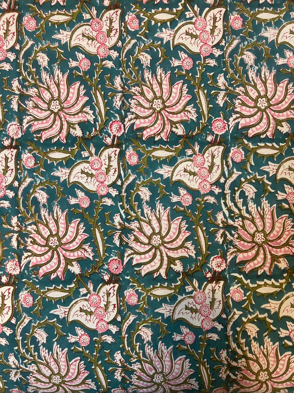 Teal Blossom Single Bedsheet with Pillow Cover