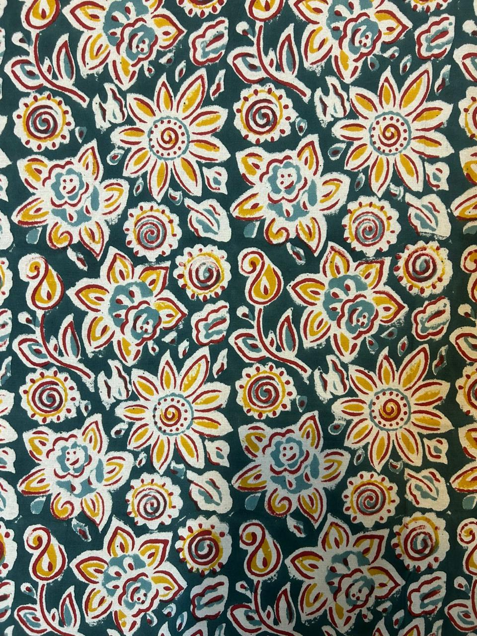 Green Yellow Florals Single Bedsheet with Pillow Cover