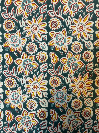 Green Yellow Florals Single Bedsheet with Pillow Cover