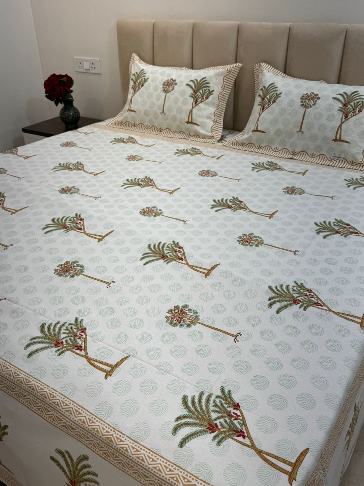 hand block printed bedsheet