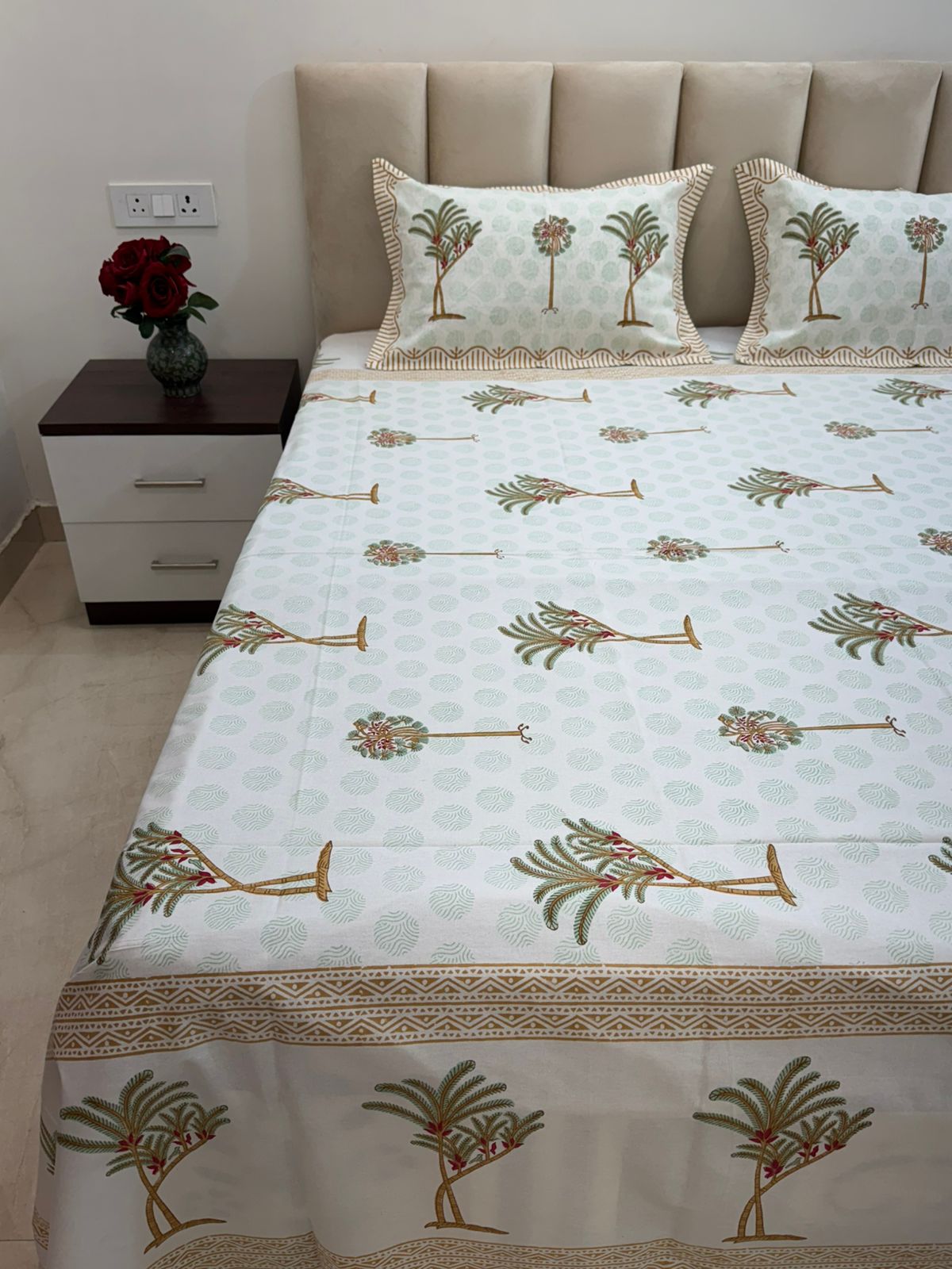 hand block printed bedsheet