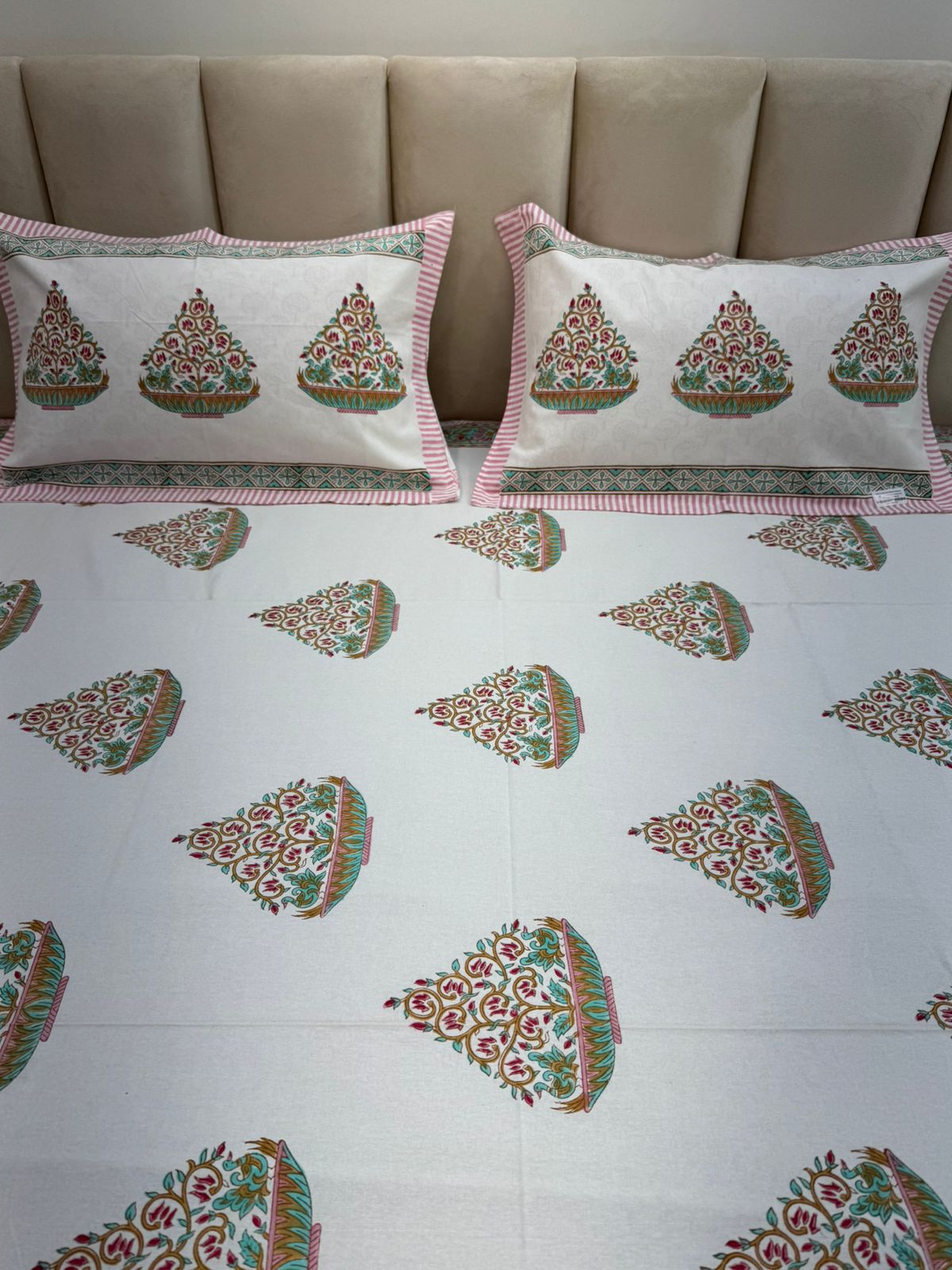 hand block printed bedsheet