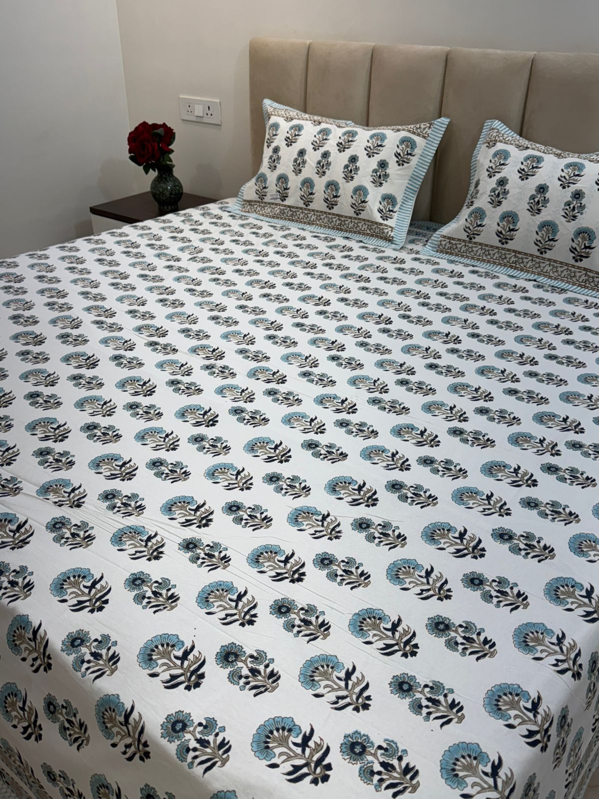 hand block printed bedsheet