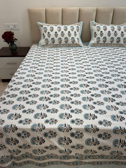 hand block printed bedsheet