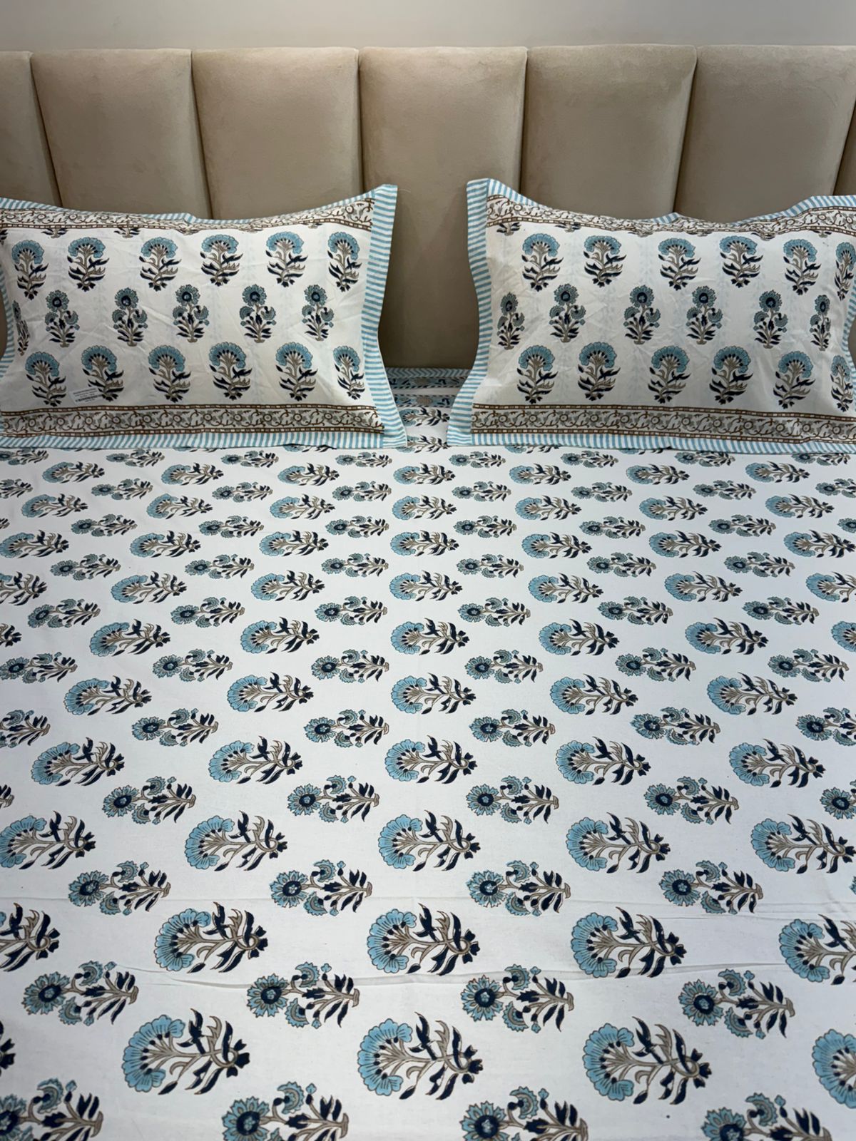 hand block printed bedsheet