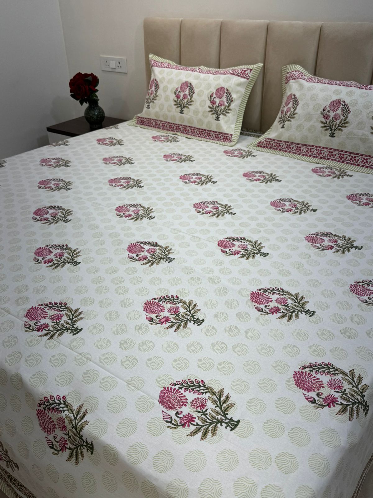 hand block printed bedsheet