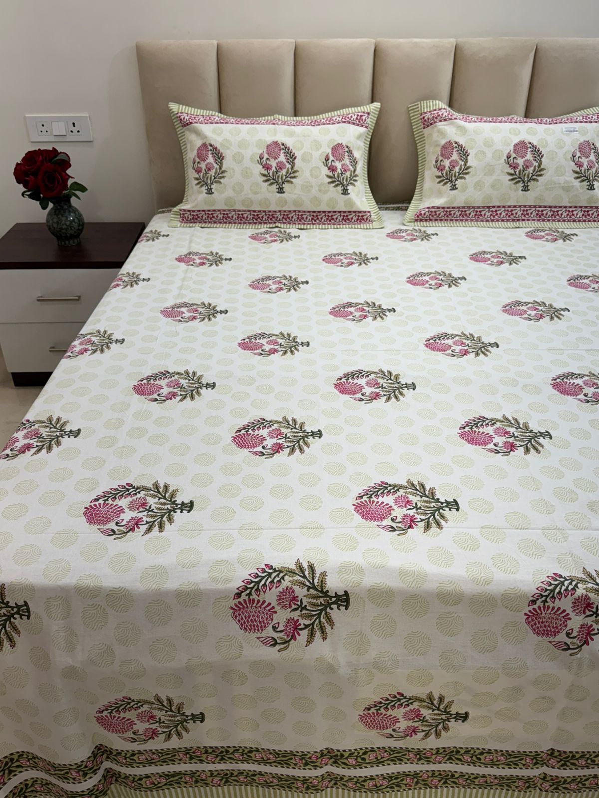 hand block printed bedsheet