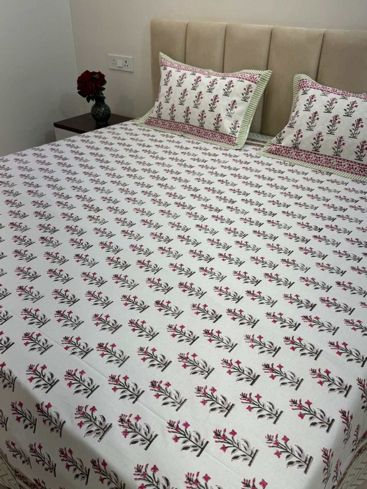 hand block printed bedsheet