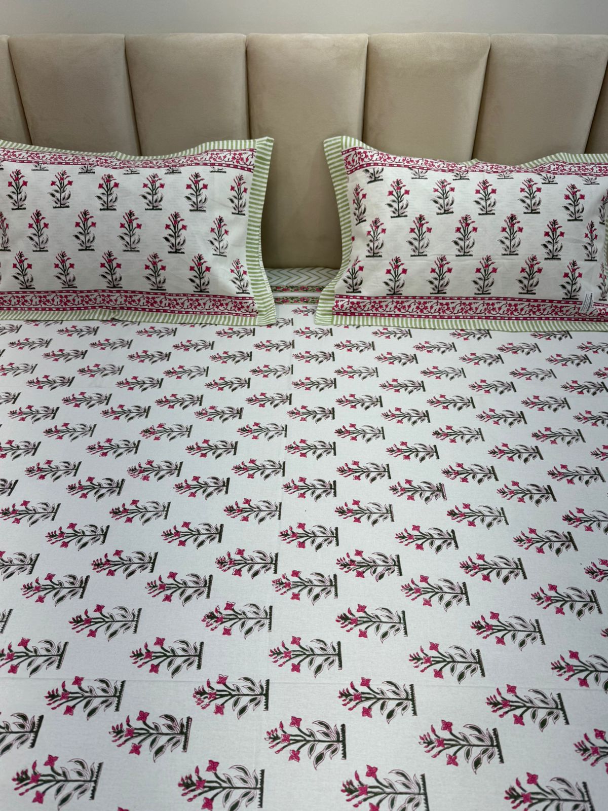 hand block printed bedsheet