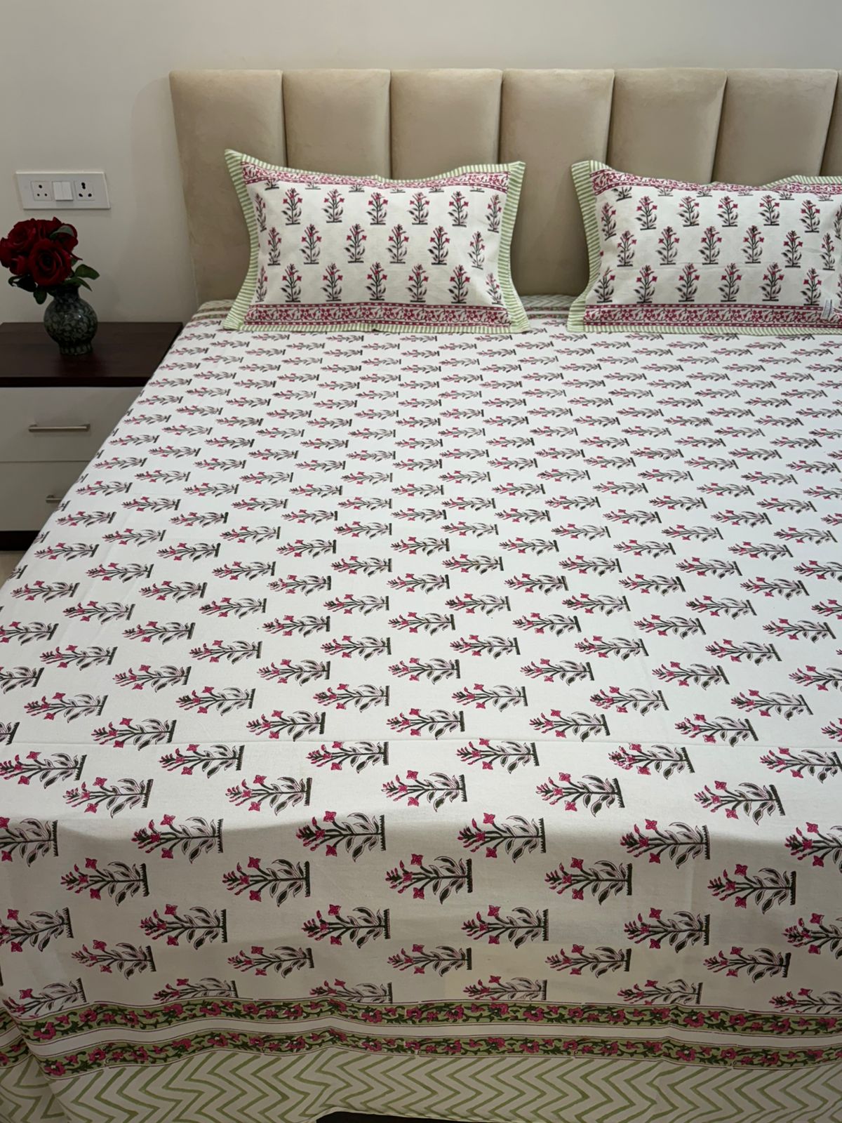 hand block printed bedsheet