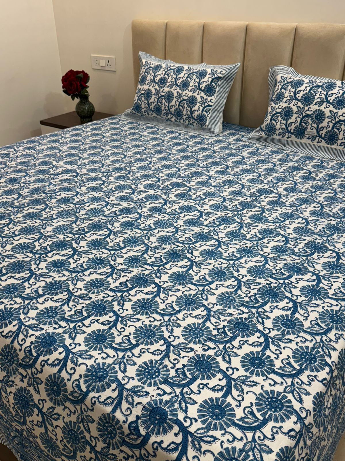 hand block printed bedsheet