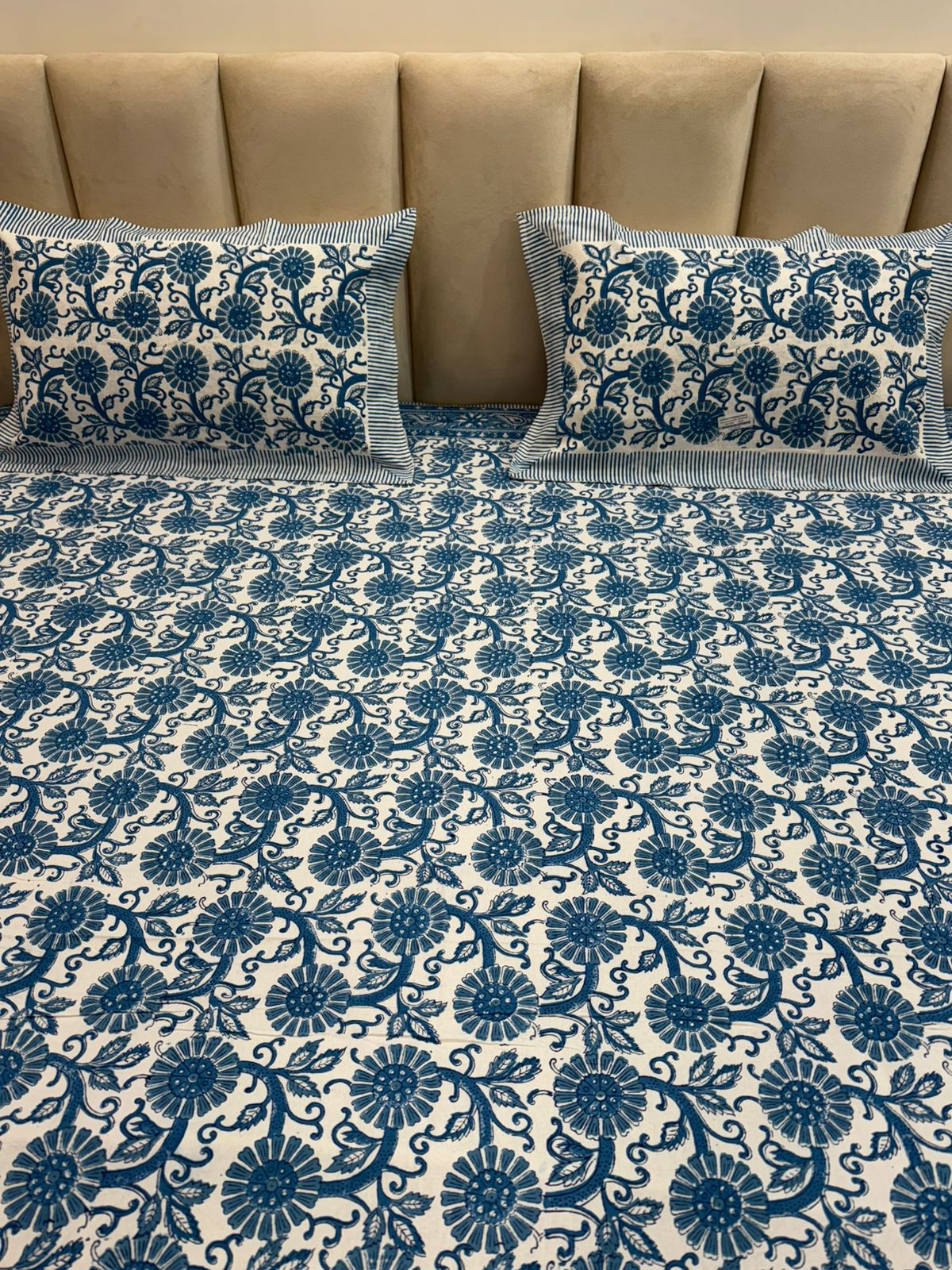 hand block printed bedsheet