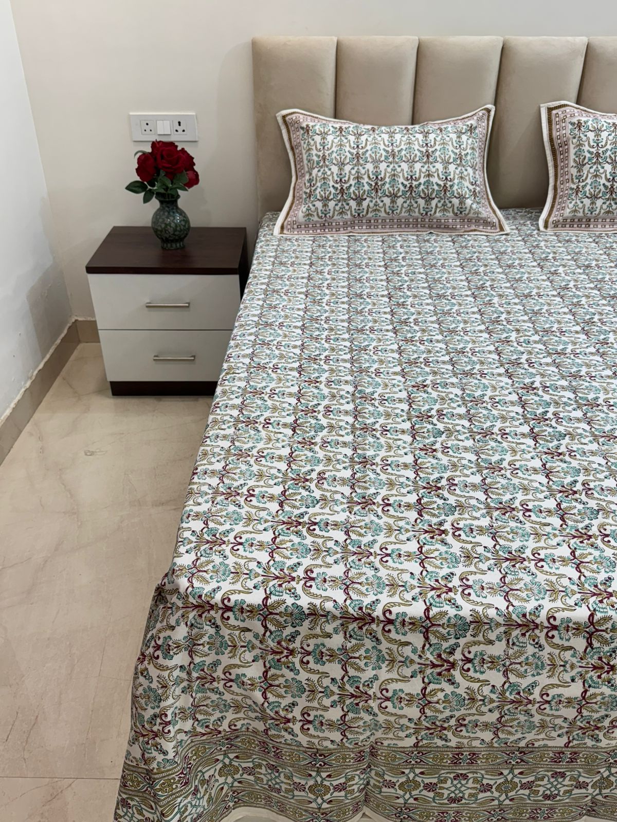 hand block printed bedsheet