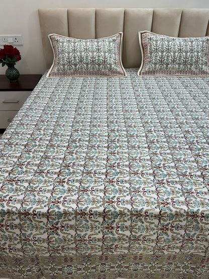 hand block printed bedsheet