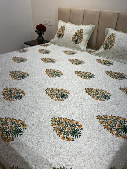 hand block printed bedsheet