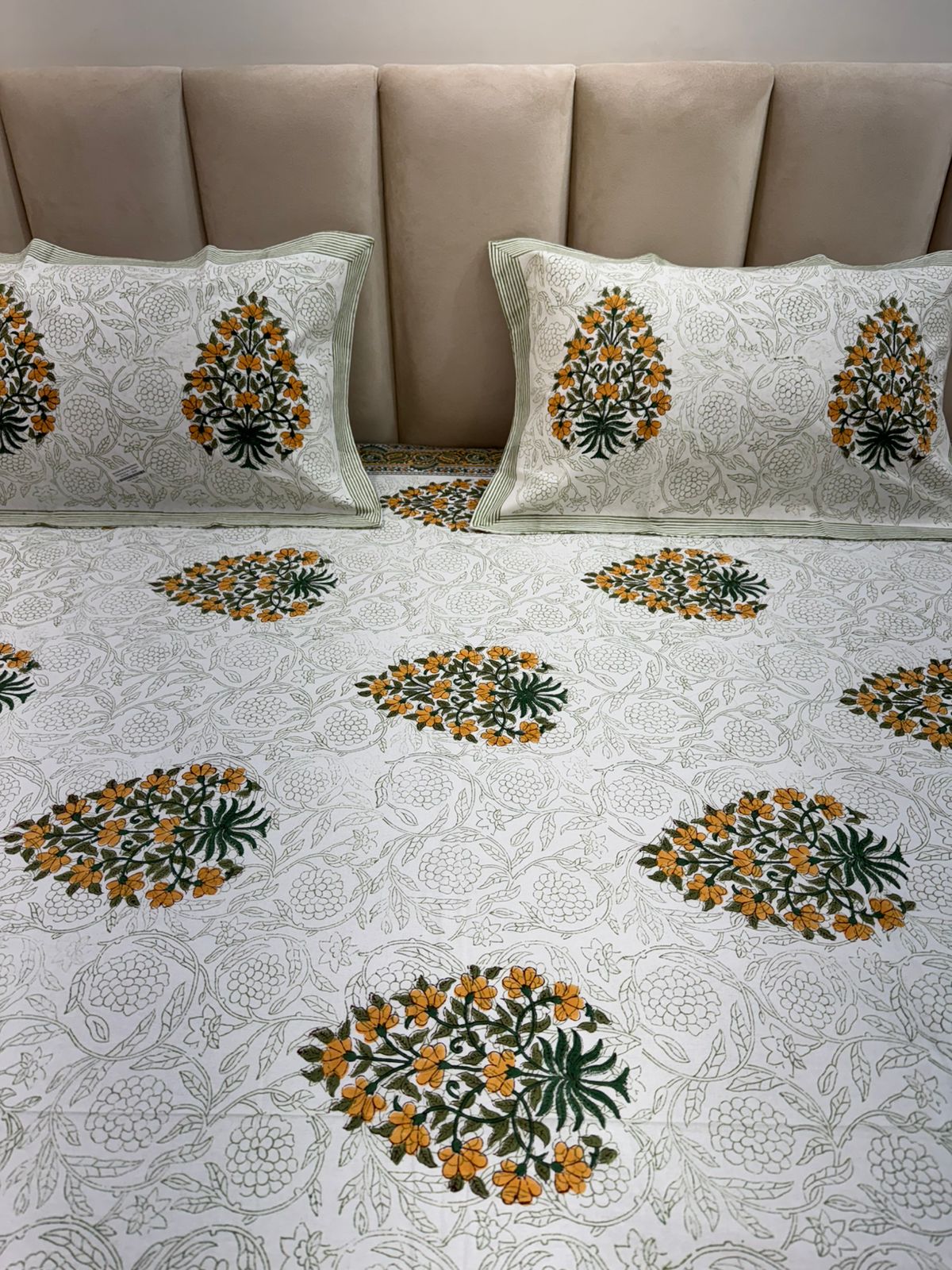 hand block printed bedsheet