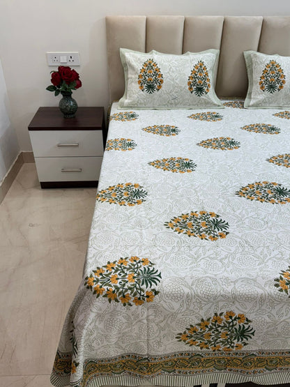 hand block printed bedsheet