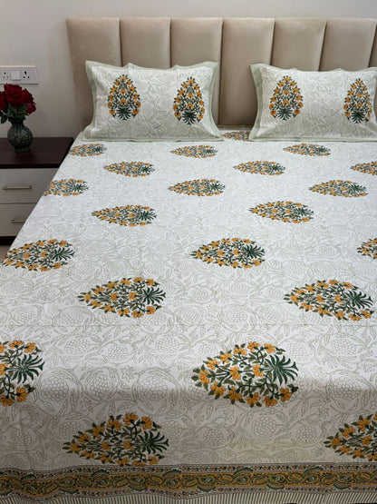 hand block printed bedsheet