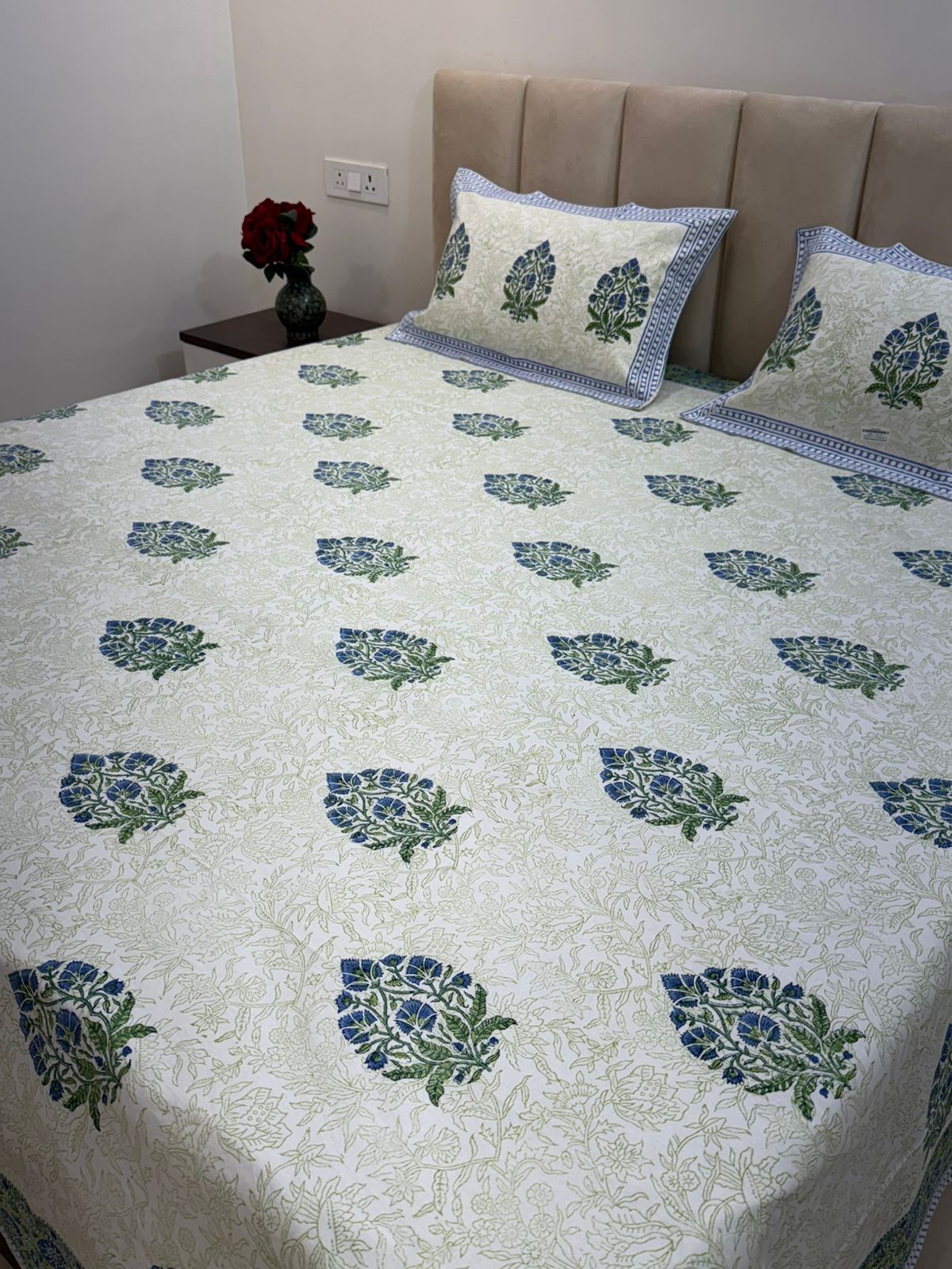 hand block printed bedsheet