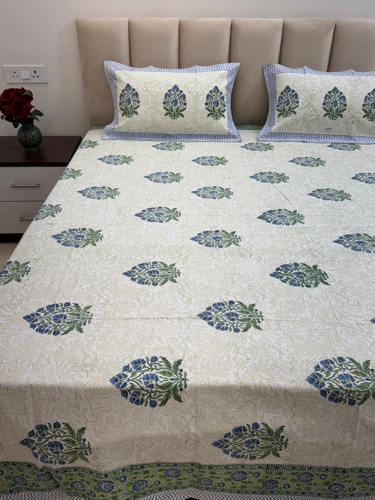 hand block printed bedsheet