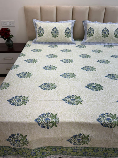 hand block printed bedsheet