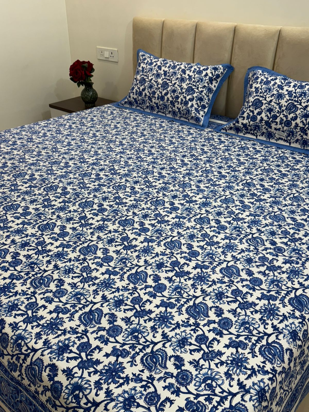 hand block printed bedsheet