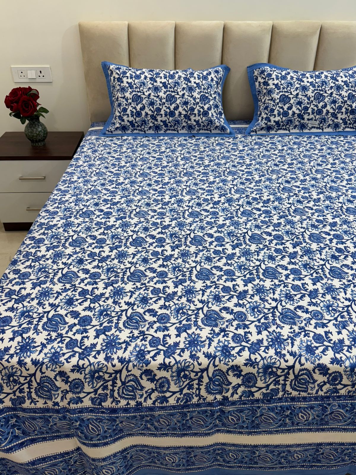 hand block printed bedsheet