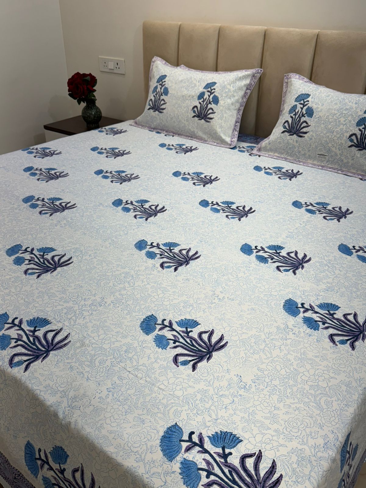 hand block printed bedsheet