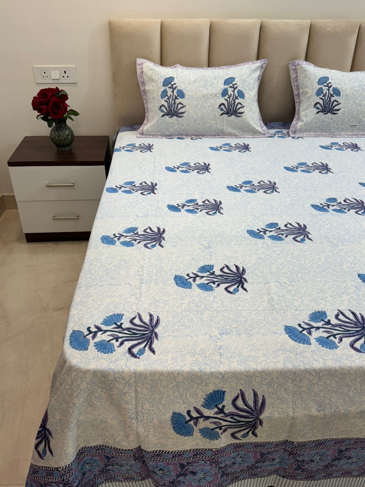 hand block printed bedsheet