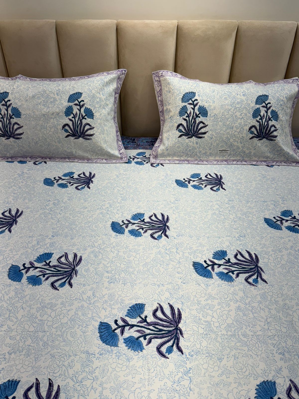 hand block printed bedsheet