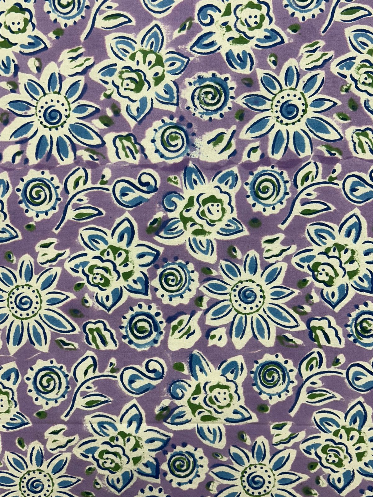 Lilac Blue Blossom Double Bedsheet with Pillow Covers