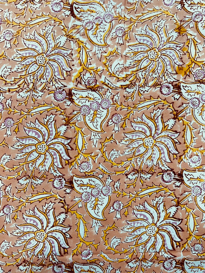 Peach Haze Bloom Double Bedsheet with Pillow Covers