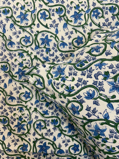 Blue Vines Double Bedsheet with Pillow Covers