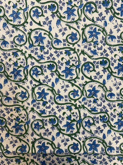 Blue Vines Double Bedsheet with Pillow Covers