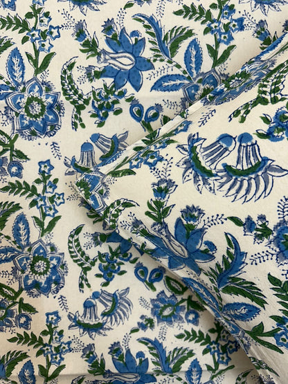 Blue Meadows Double Bedsheet with Pillow Covers