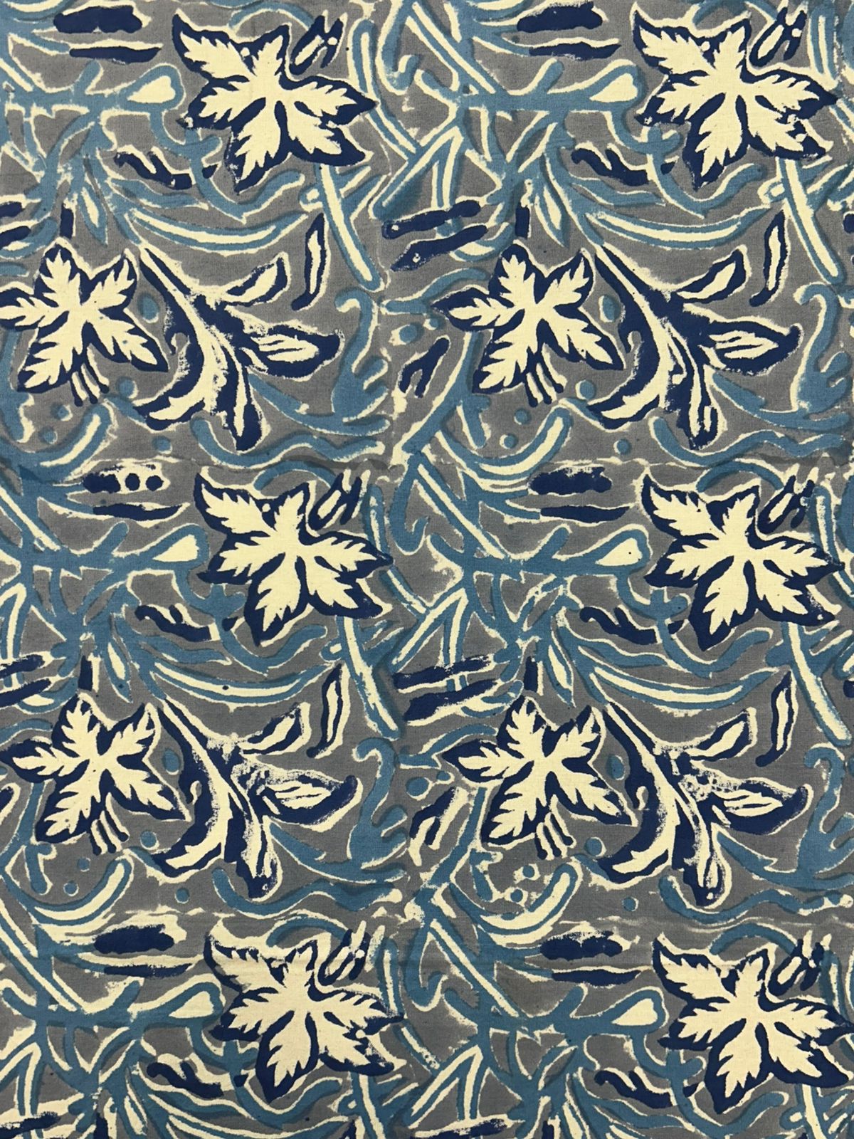 Slate Blue Petals Double Bedsheet with Pillow Covers