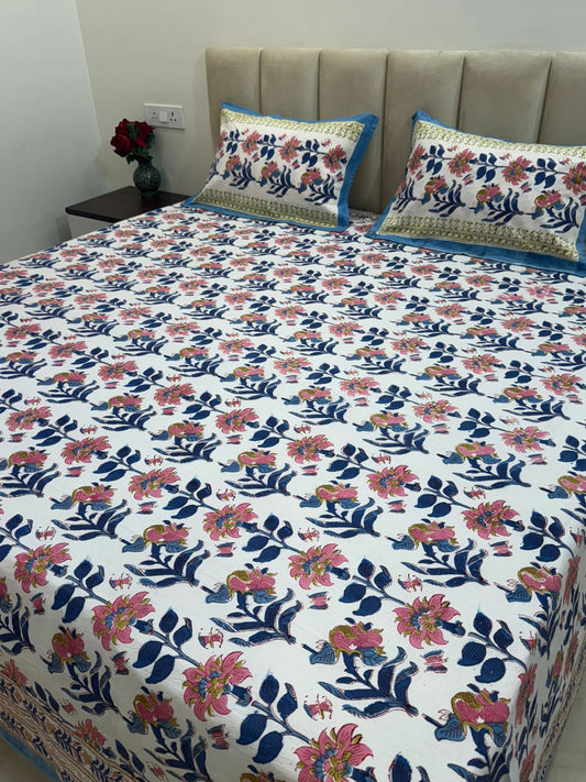 hand block printed bedsheet
