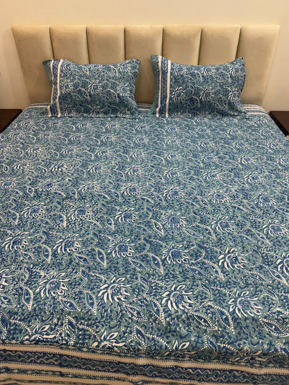 hand block printed bedsheet