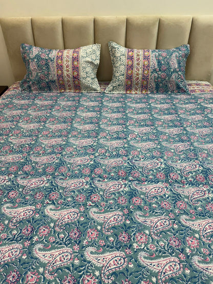 hand block printed bedsheet
