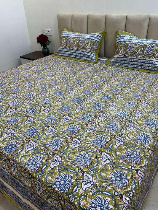 hand block printed bedsheet