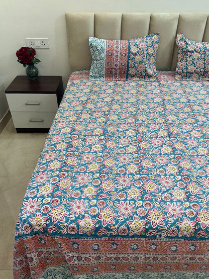 hand block printed bedsheet