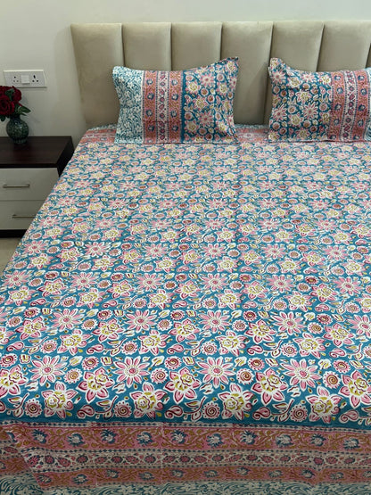 hand block printed bedsheet